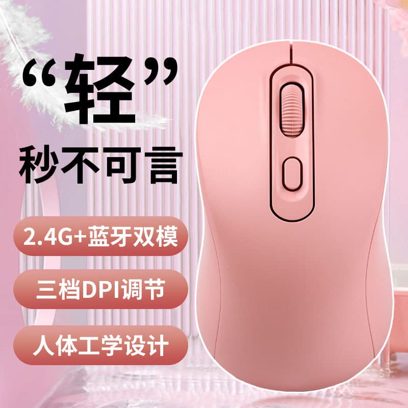 2.4G+ Bluetooth Rechargeable Dual-mode Wireless Mouse, Ultra-silent for Laptop and Desktop Office Use, Wholesale Available