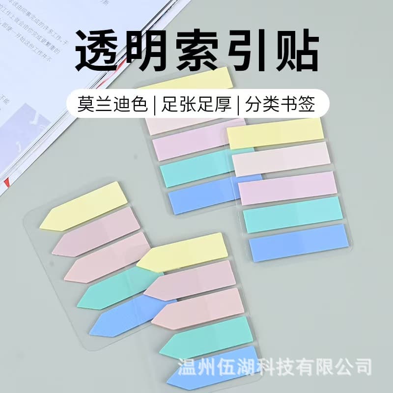 Morandi transparent sticky notes PET loose-leaf index stickers simple index stickers translucent sticky notes factory direct sales