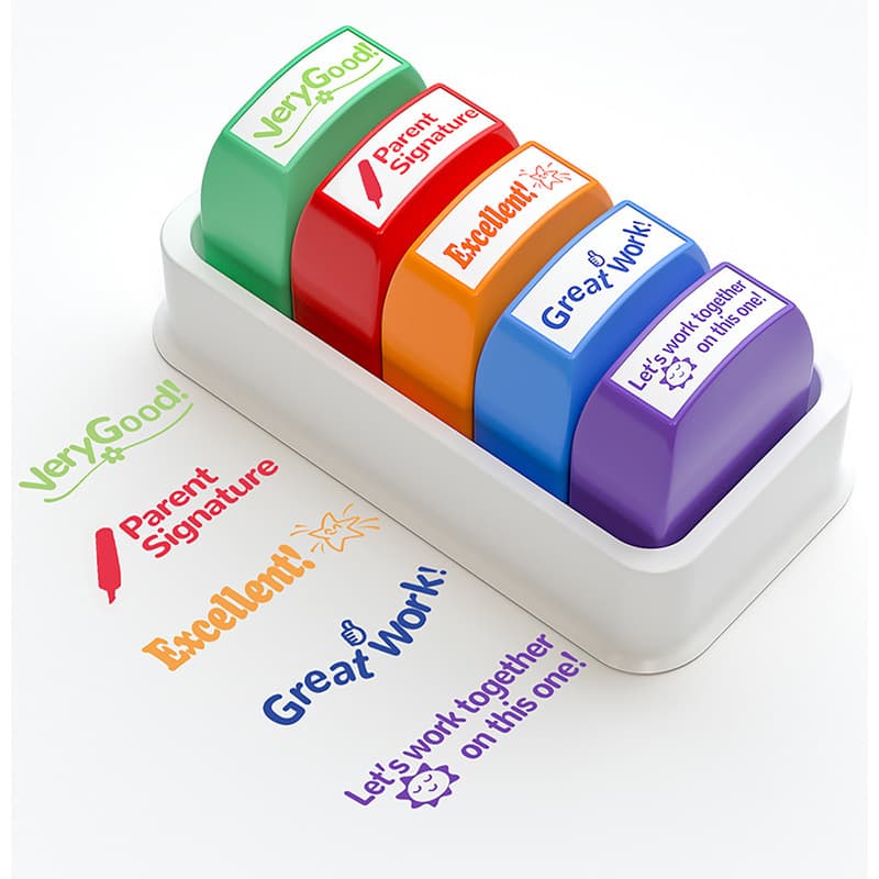 Teacher Fun Comment Stamp Set - Portuguese, Arabic, Russian, English, Encouraging Spanish Phrases - Cross-Border Wholesale
