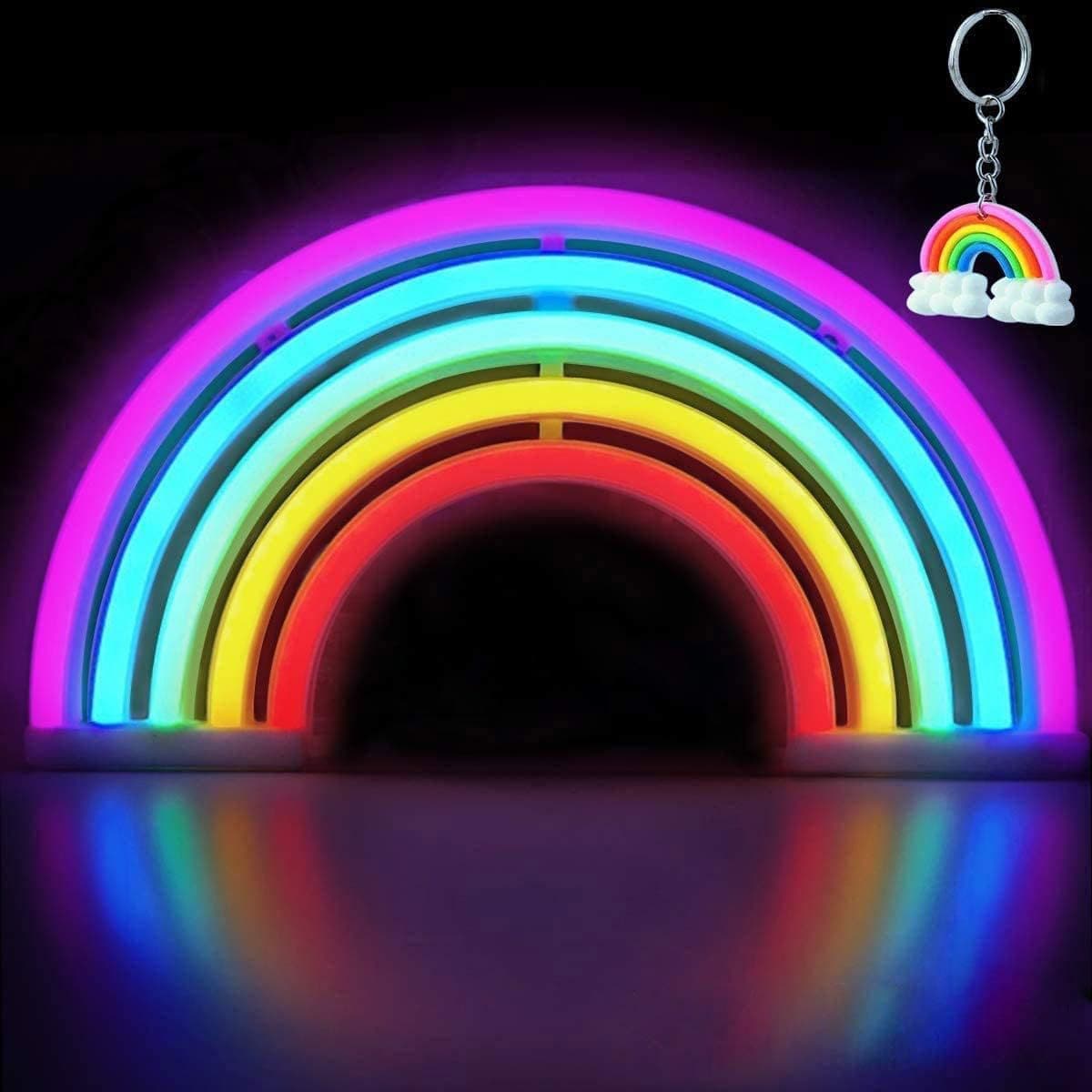 Rainbow Bridge LED Neon Light for Women's Bedroom Wall Decoration, Holiday Home Game Room Internet Celebrity Party Hanging Light