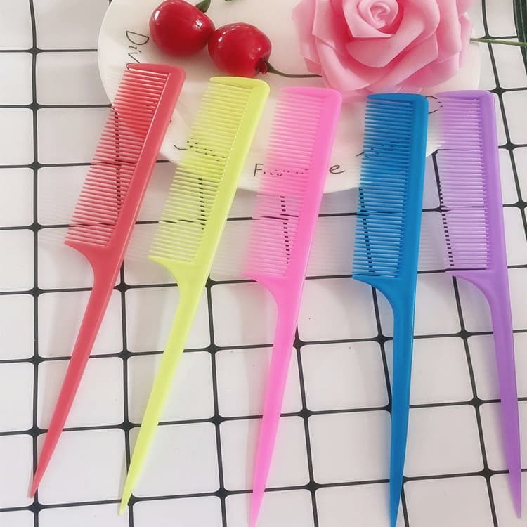 Factory Direct Professional Hairdressing Plastic Comb Tail Comb Teasing Comb Evening Comb Pick Comb Wholesale