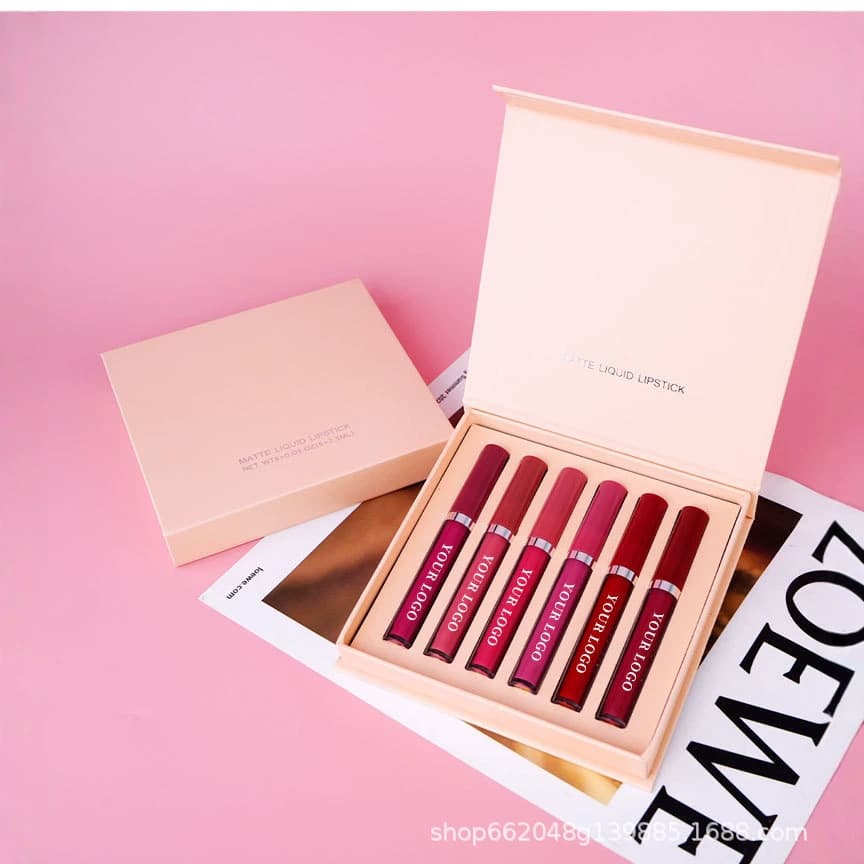 Cross-border non-logo lip gloss foreign trade new product matte long-lasting non-stick cup not easy to fade lipstick lip gloss set