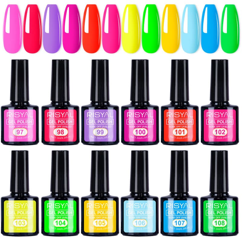 New Nail Gel Fluorescent Color Series Gel Polish Nail Color Gel UV Gel Cross-Border Supply Wholesale