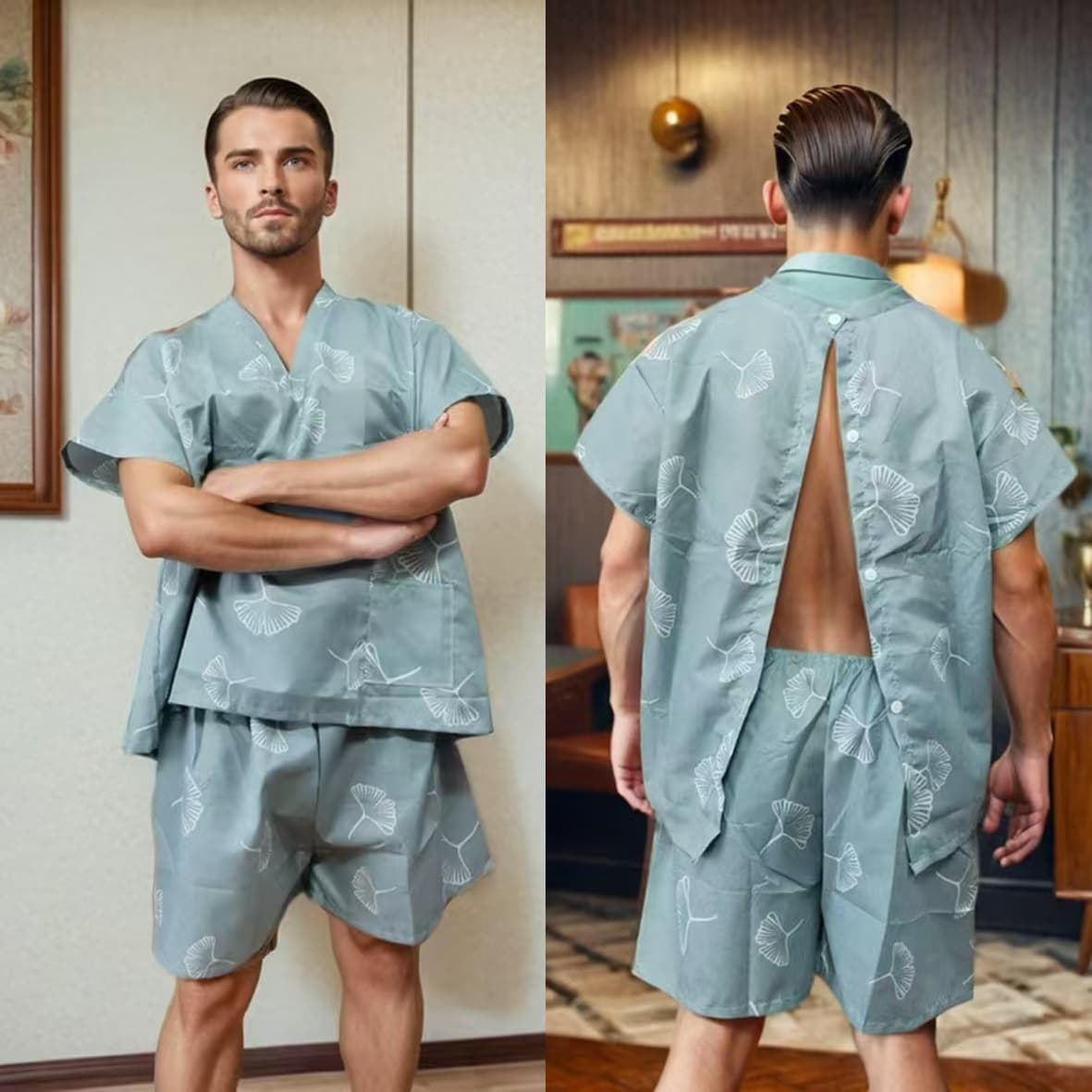 Back-opening sweat steam suit, brand new, odor-free, disposable sauna suit for beauty salon SPA back massage, change of clothes, five yuan.