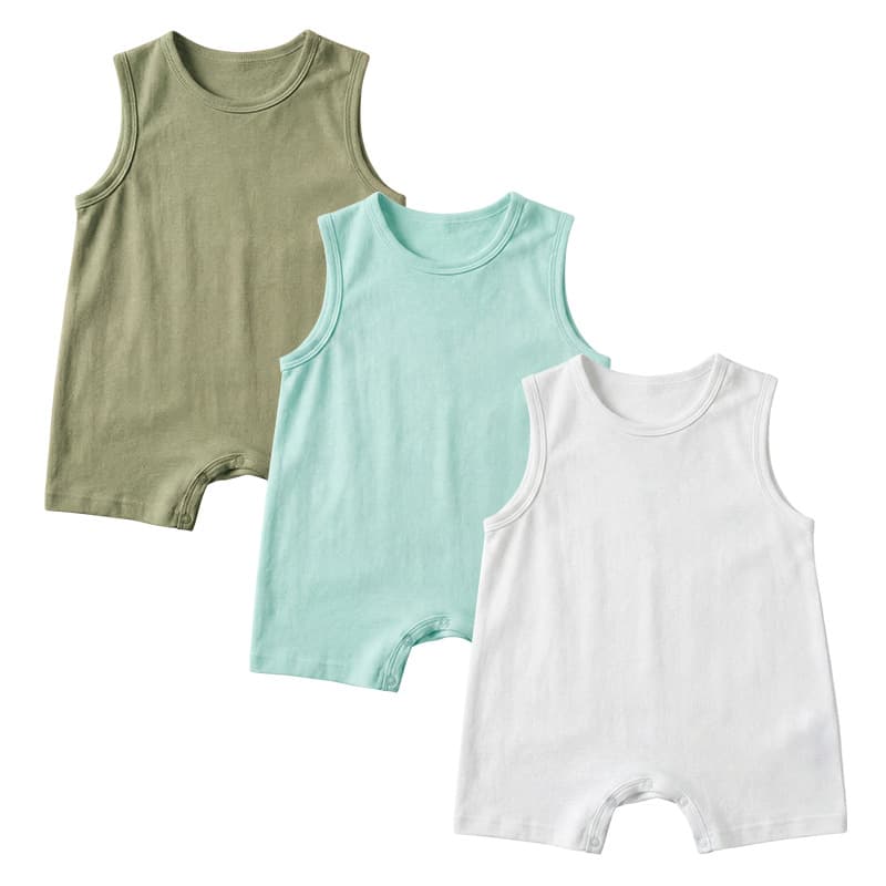 Factory Wholesale Newborn Bodysuit Short Sleeve Bamboo Fiber Romper Baby Bodysuit Solid Color Summer Bodysuit