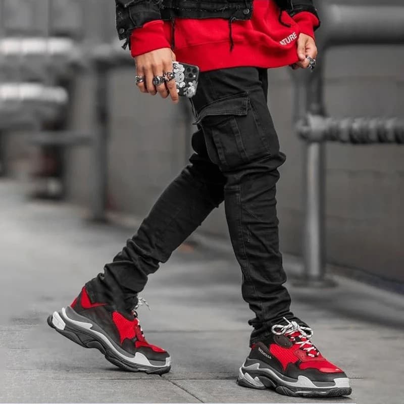 New European and American Style Men's Jeans with Multiple Side Pockets, Slim Fit Skinny Jeans for Men, Available for Dropshipping
