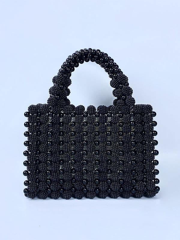 New Waxberry Pearl Evening Gown Handbag Handwoven Casual Fashion Beaded Elegant Waxberry Small Square Bag
