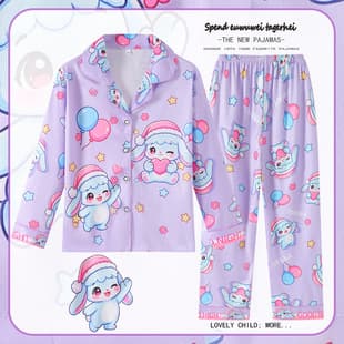 2026 Spring/Autumn New Pajamas for Kids, Long Sleeve Cardigan Thin Style for Girls and Boys, Homewear Set