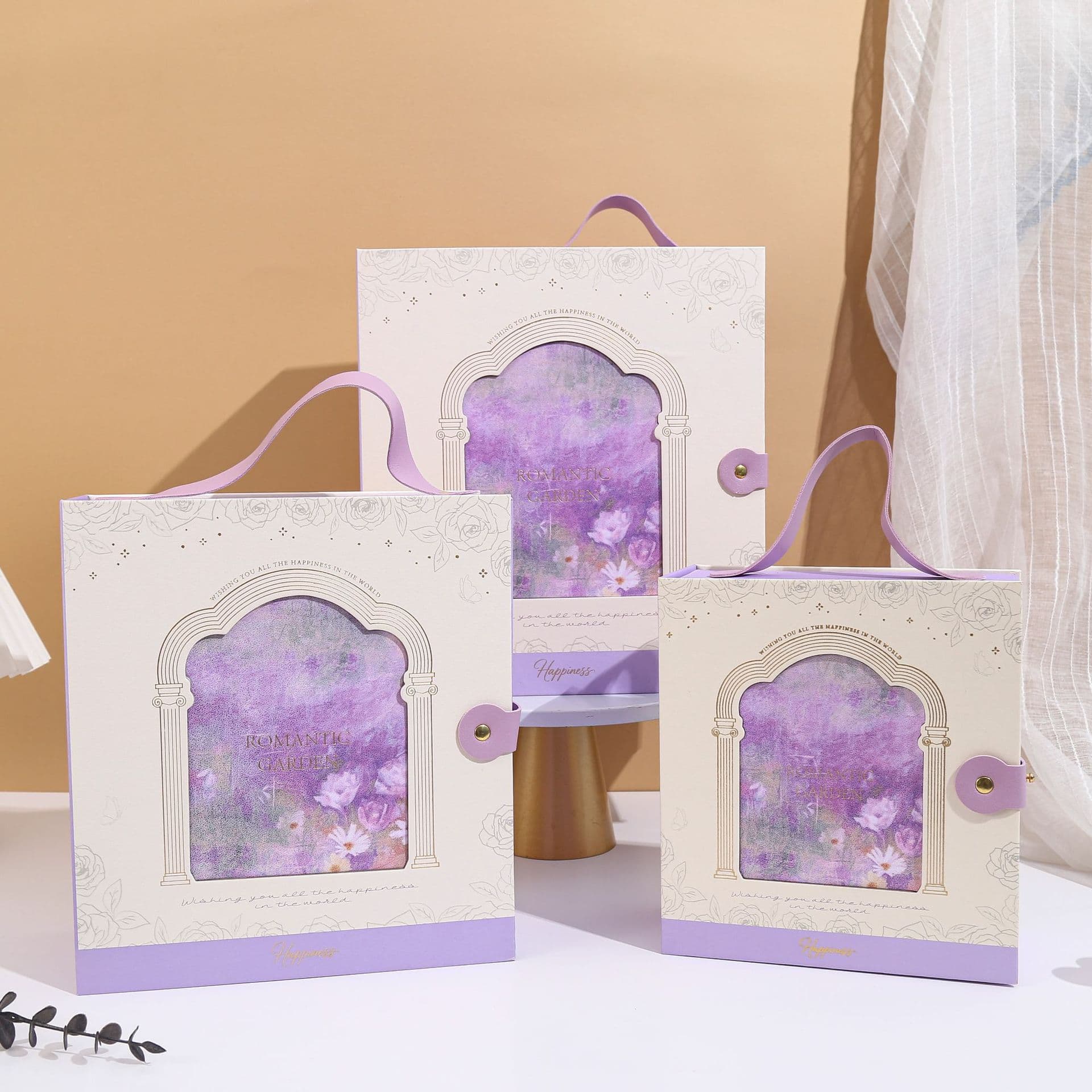Gift Box Set - Monet Garden Style Wedding Favor Box for Bridesmaids, Empty Box for Women's Day