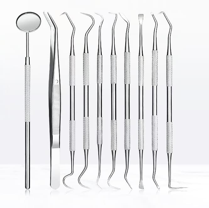 Stainless steel oral mirror, dental instruments, dental tools, probes, tartar and plaque removers, endoscopes available in stock.