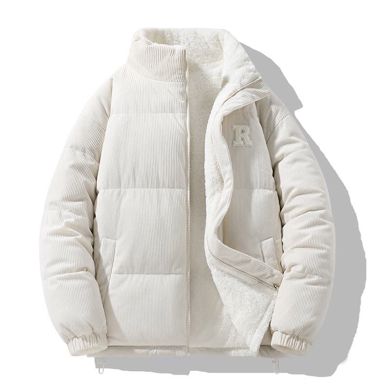 Cross-Border Winter Thickened Cotton Jacket Men Double-Sided Casual Coat Fleece-Lined Corduroy Men's Cotton Jacket Men's Lamb Fleece Trend