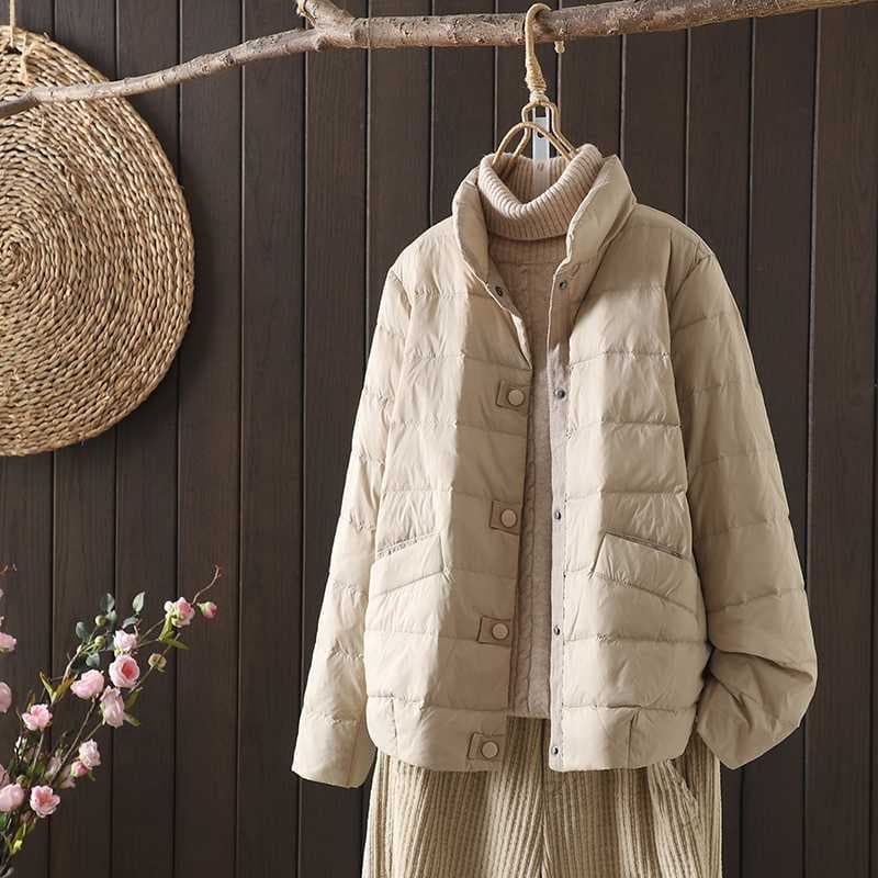 Real Shot 2024 New Style Artistic Plus-Size Lightweight Short Cotton Coat for Women, Winter Thickened Warm Casual Jacket