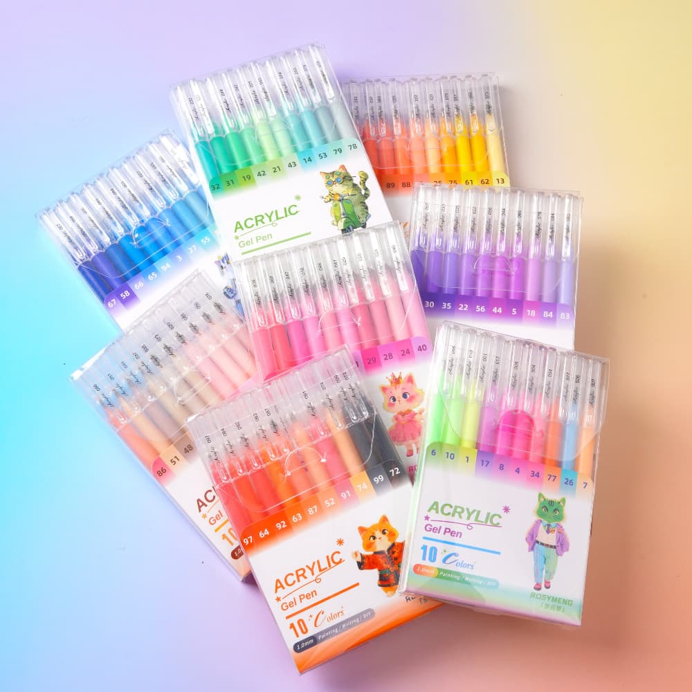 160-color high-gloss acrylic gel pen set for hand account, simple and good-looking, retro colored pen for taking notes and high-gloss pen