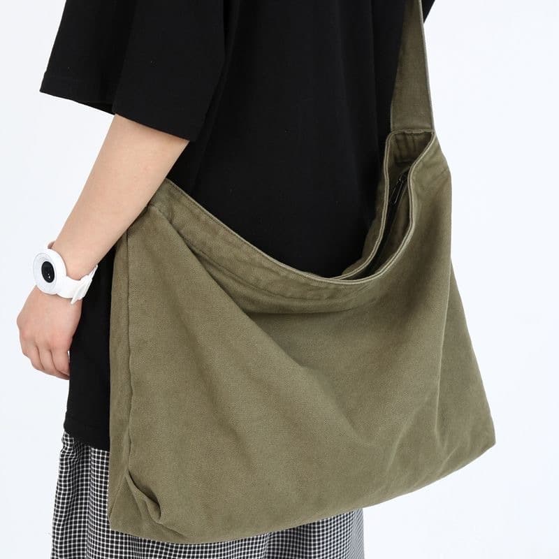 2025 Spring New Season Japanese Style Crossbody Messenger Bag Canvas Thick Durable Men's Bag Retro Bag