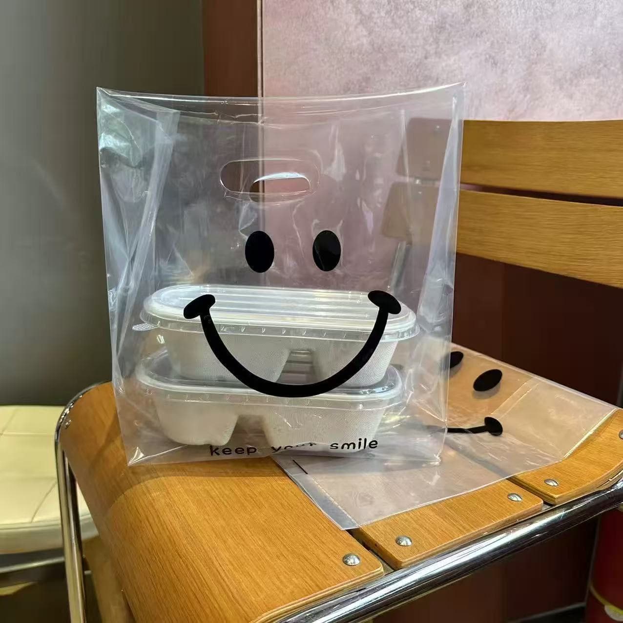 Transparent baking packaging bag bakery cake shop tote bag dessert shop plastic bag packaging box takeaway bag