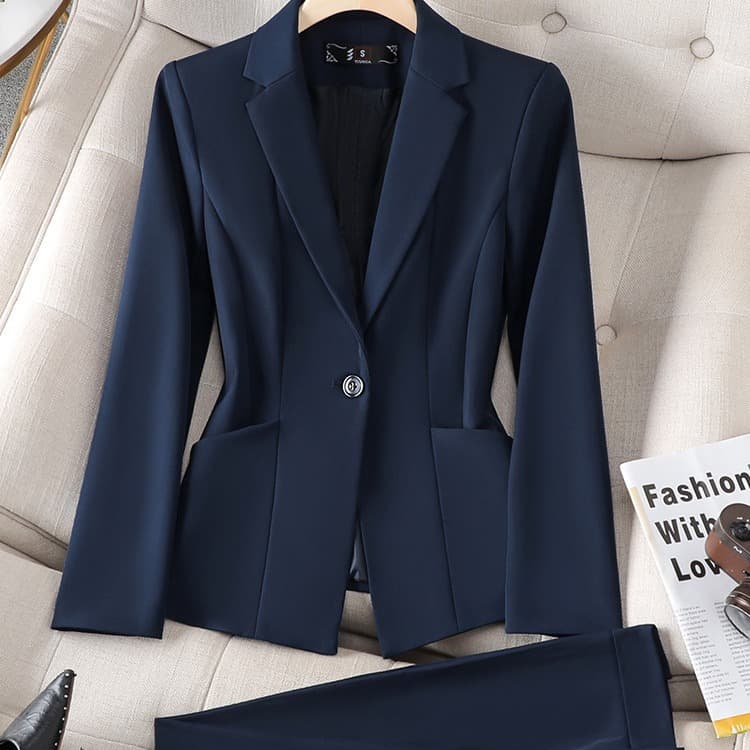 Office Ladies Formal Blazer and Pant Suit Women Female Red B