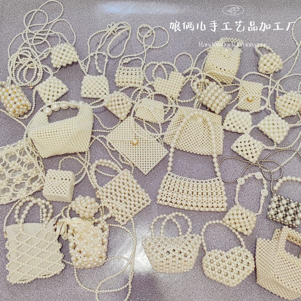 Hundreds of beaded bags, pearl bags, beaded bags, handmade bags, internet celebrity niche cross-body versatile retro woven pearl bags