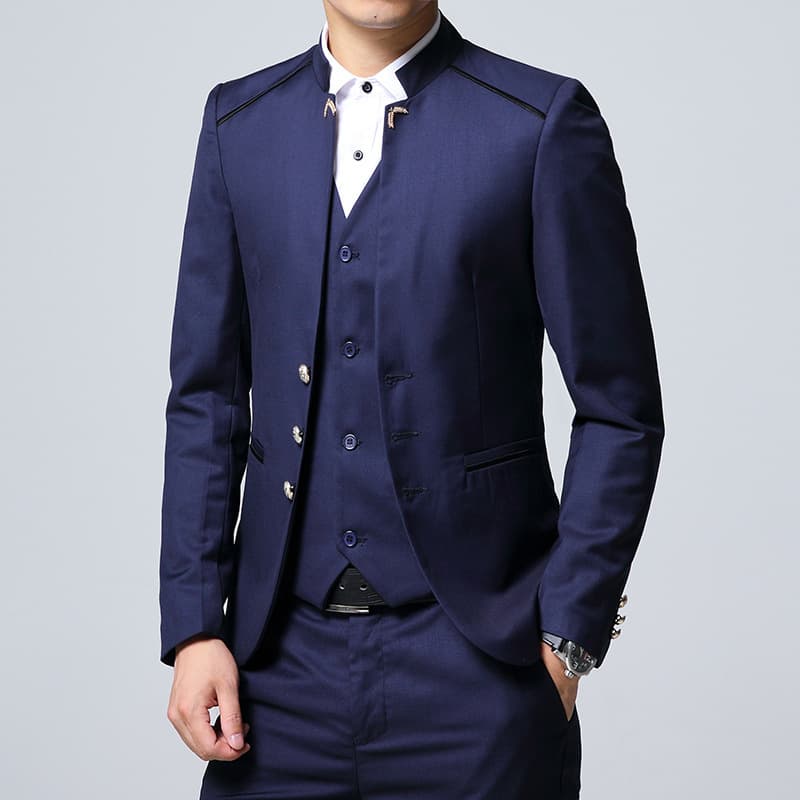 Foreign trade cross-border supply 2024 new men's large size suit suit men's casual suit dress three-piece set