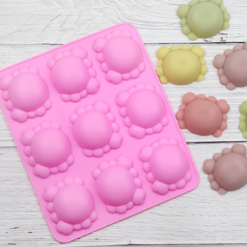 Dubi 9-Connected Crab Silicone Chocolate Mold DIY Baking Soap Mold Silicone Jelly Mousse Mold