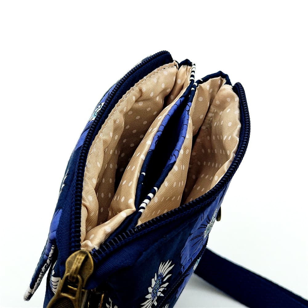 Fresh Pastoral Fabric Crossbody Phone Bag Floral Five-Layer Crossbody Women's Bag Drop Shipping Available for Cross-Border