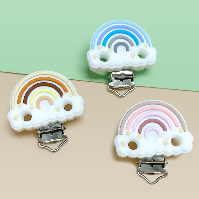 Multiple Silicone Pacifier Clips Food-Grade Baby Teether Pacifier Anti-Drop Chain Accessory Clip Multi-Function Fixing Clip