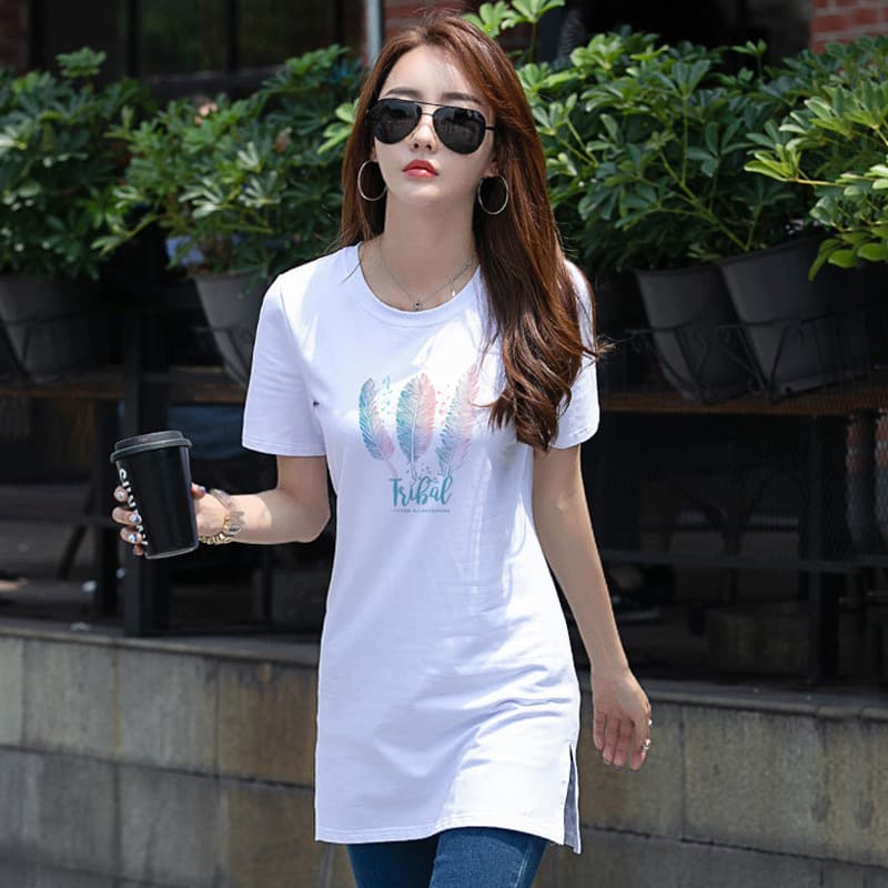 Women's Summer New Korean Style Slim Fit White Bodycon Cotton Half Sleeve Top