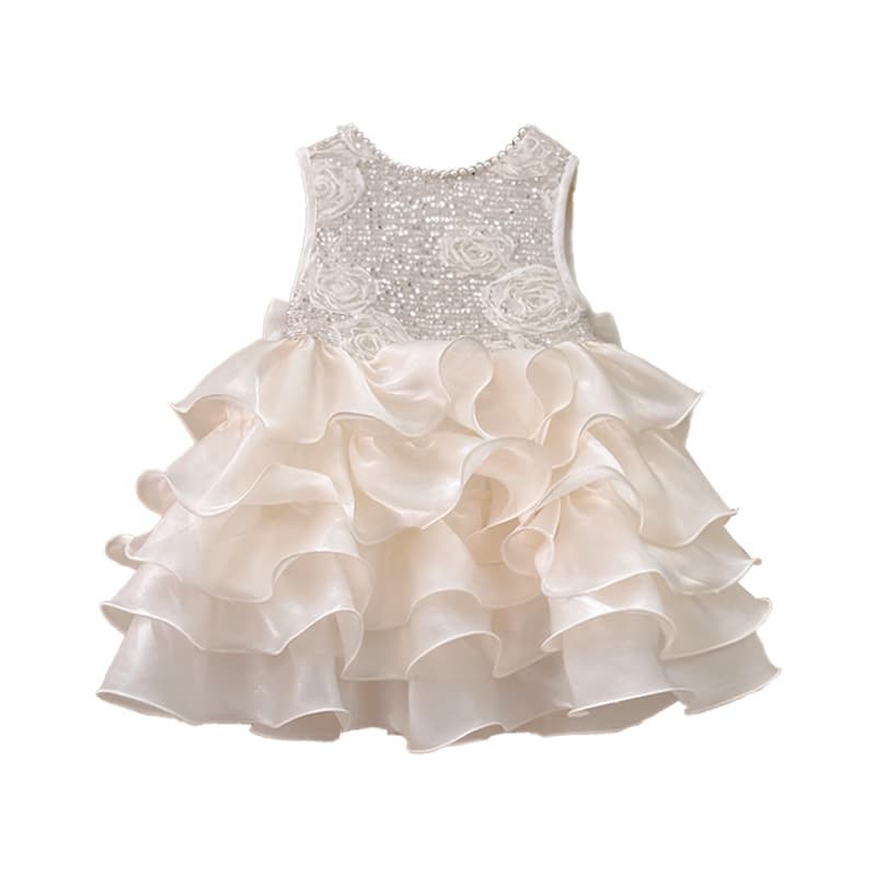 2026 Summer Girls Dress Sequined Floral Couture Princess Dress Wholesale Fashionable