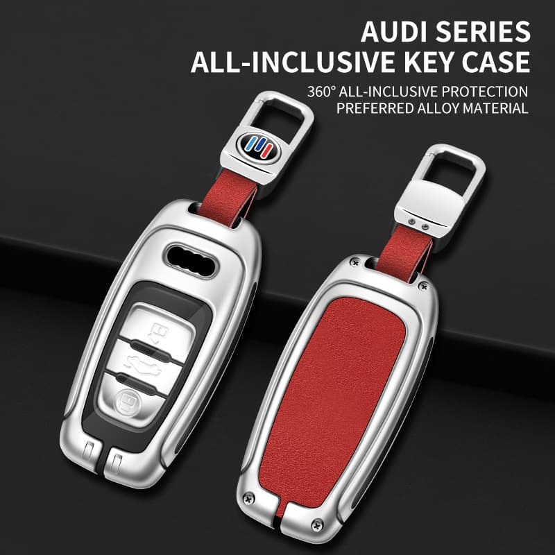 High-end Metal Key Case Cover for Audi A6L 12-22 Model, A4L Clip, A8 Cover, A7 Men's, Q7 Q5L Car Accessories