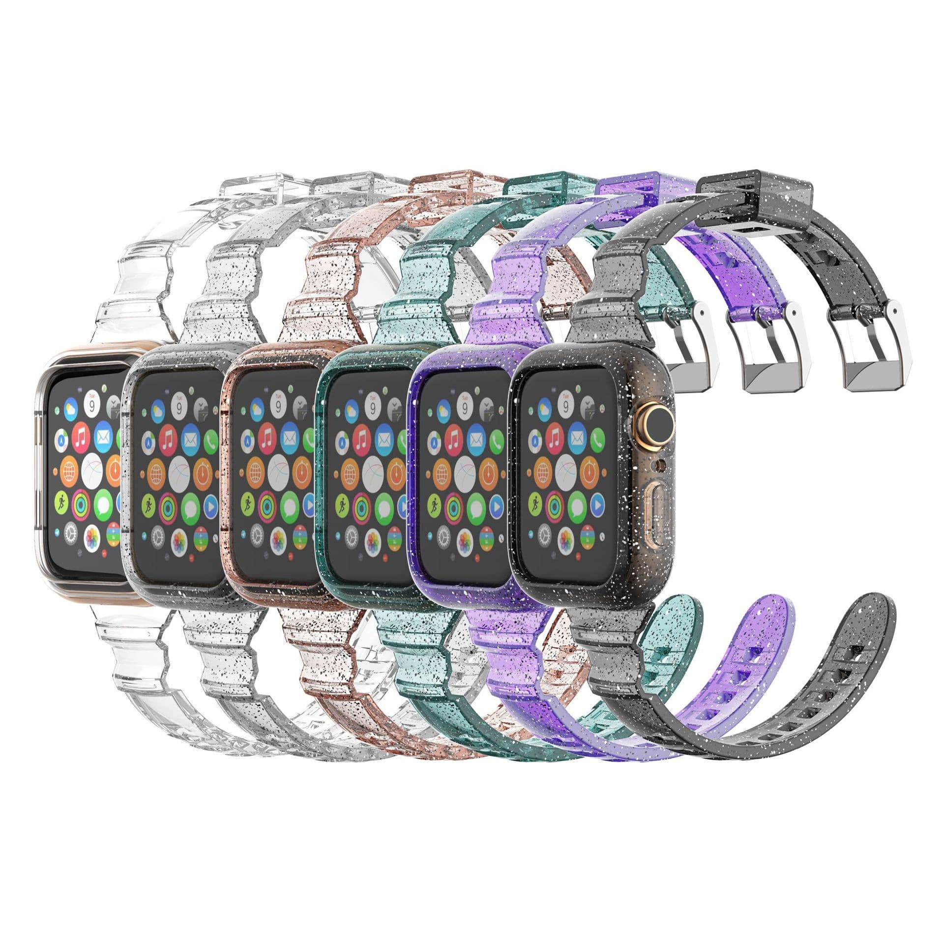 Glitter transparent glacier lightweight luxury strap for Apple iWatch 10