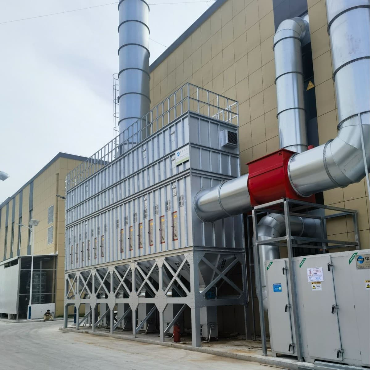 Bag dust collector pulse central woodworking furniture industrial workshop dust collection equipment, explosion-proof boiler environmental protection equipment.