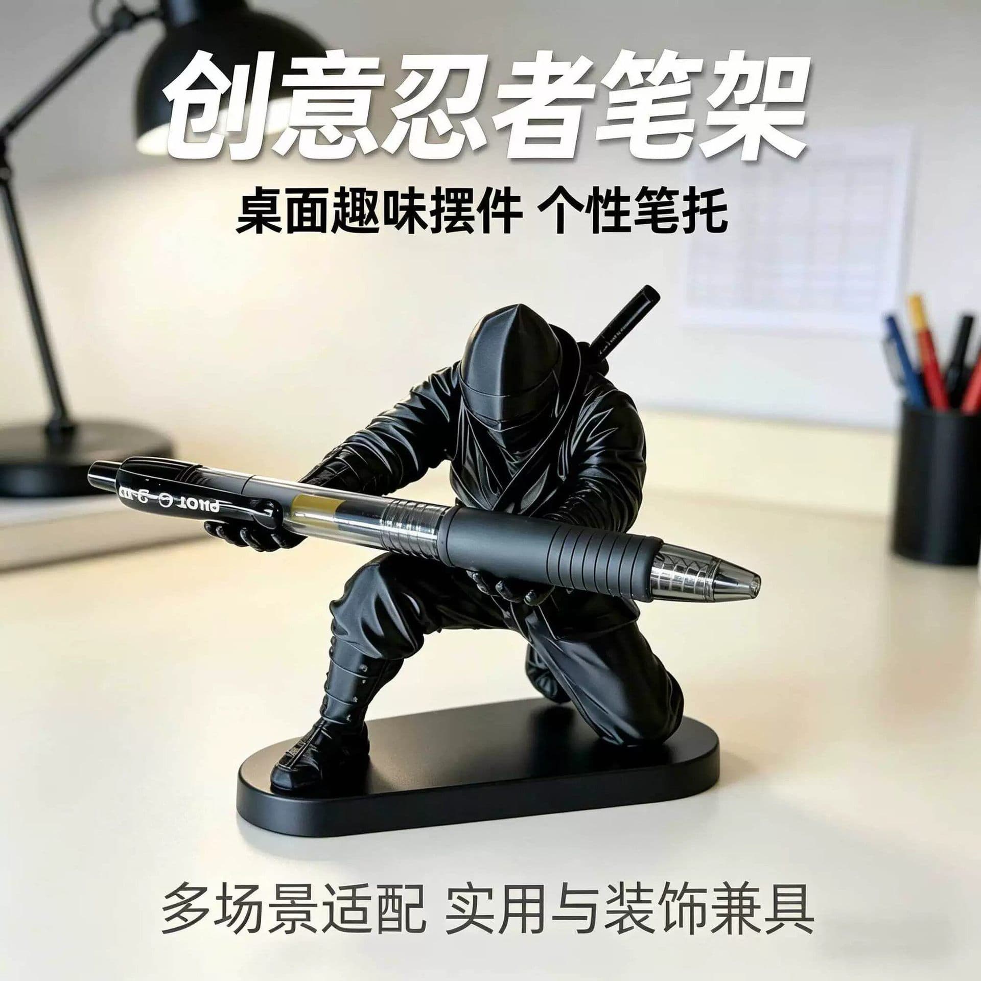 Ninja printing ornaments 3D printing figures pen holder stationery storage pen holder personalized creative table decoration 3D toys