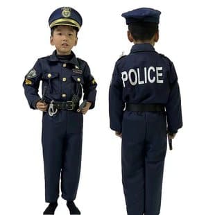 Halloween Kids Police Costume Role Play Children Game Costume Performance Halloween Cosplay Party Outfit