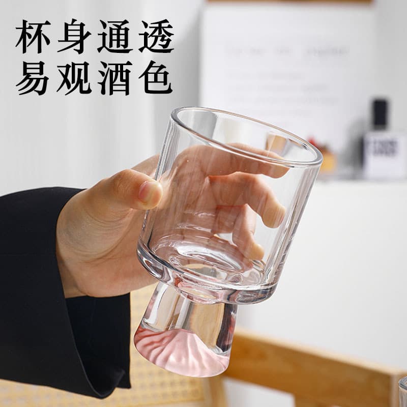 Coffee Cup Stemmed Glass Unique Pink Mountain Glass Cup Ice Cream Sundae Glass Wine Glass Water Cup