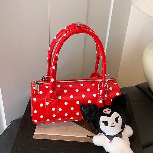 New Handbag, Elegant Shoulder Crossbody Bag, Boston Tote, Trendy Cute Polka Dot Women's Commuter Backpack
