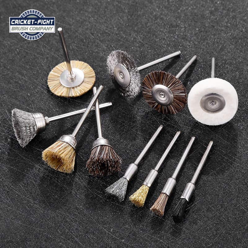 2.35/3mm Shank Mini Polishing Brush, Wenwan Brush, Steel Wire Brush, Copper Wire Brush, Pen-Shaped Brush, Small Grinding Head, Wheel Brush for Rotary Tool