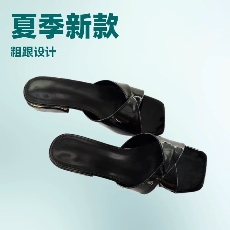 French Vintage Retro One-Strap Slide Sandals for Women, 2024 Summer New Style, Fashionable and Comfortable for Commuting and Vacation, Pairs with Dresses