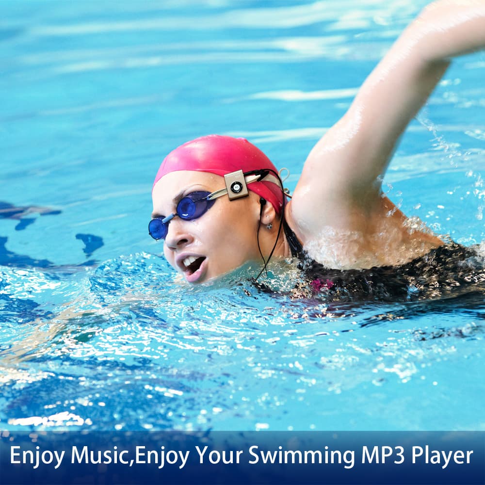 Waterproof MP3 player for swimming, diving, running, waterproof headband, sports, underwater, student swimming instruction MP3