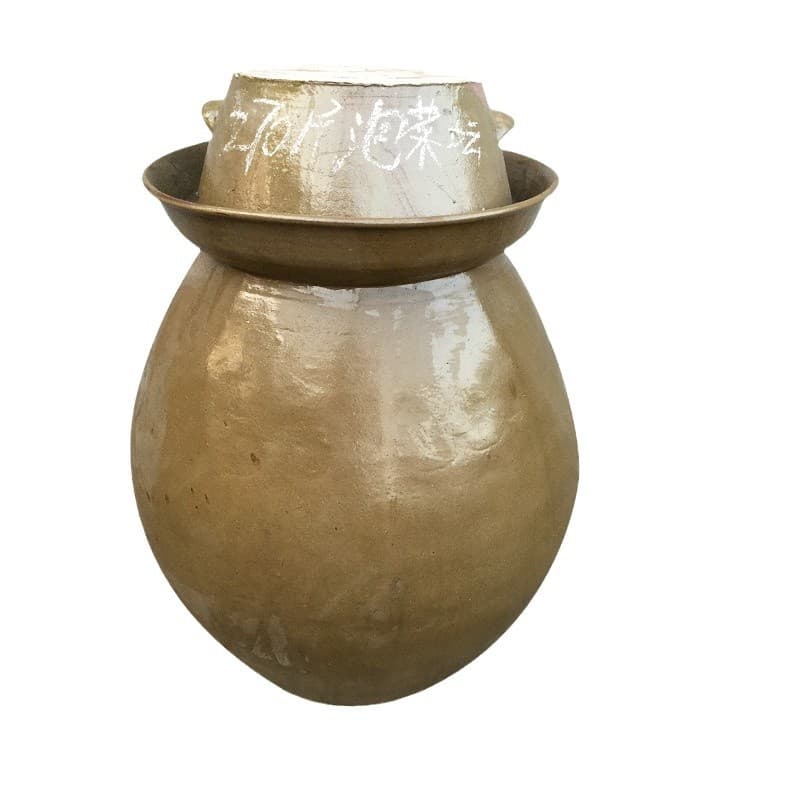 Sichuan Longchang Pottery Capital ceramic kimchi jar, fermentation vat, earthen pickle crock - 120-jin capacity model E18