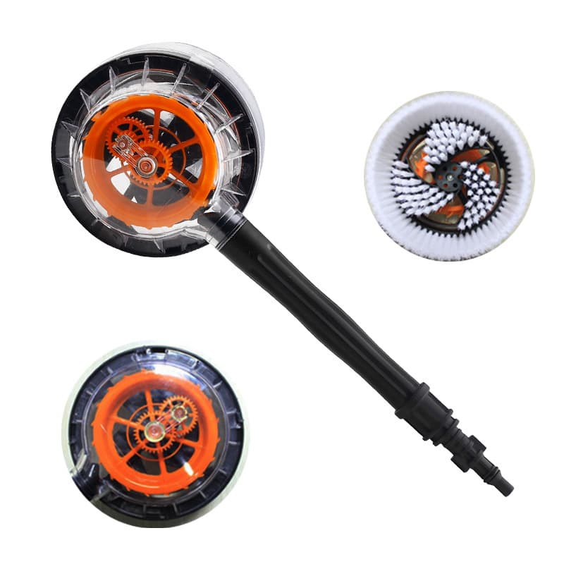 High-Pressure Car Washing Machine Brush, Rotating Brush, Water-Inlet Long-Bristle Brush, Car Cleaning Brush, Wheel Hub Brush, Compatible with Lavor Series