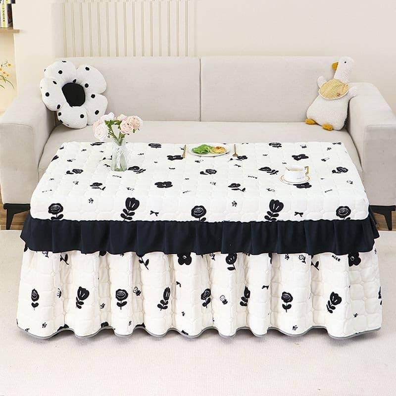 Thickened Fireplace Cover Rectangular Heating Table Cover Set Premium Electric Heater Table Cover Fireplace Table Cover