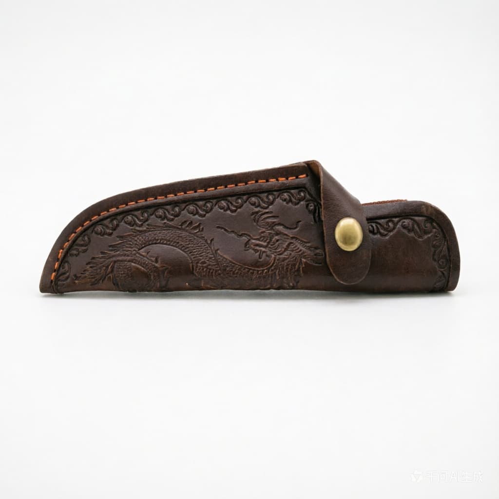 Factory spot dragon pattern outdoor knife sheath leather sheath portable sheath handle meat knife straight knife knife protective cover
