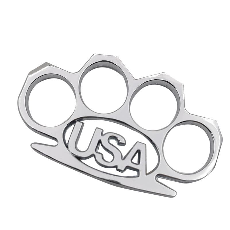 Outdoor Camping Survival Four-Finger Tool Alloy Knuckle Clamp Safety Protection Equipment Defense Shield Handheld Weapon