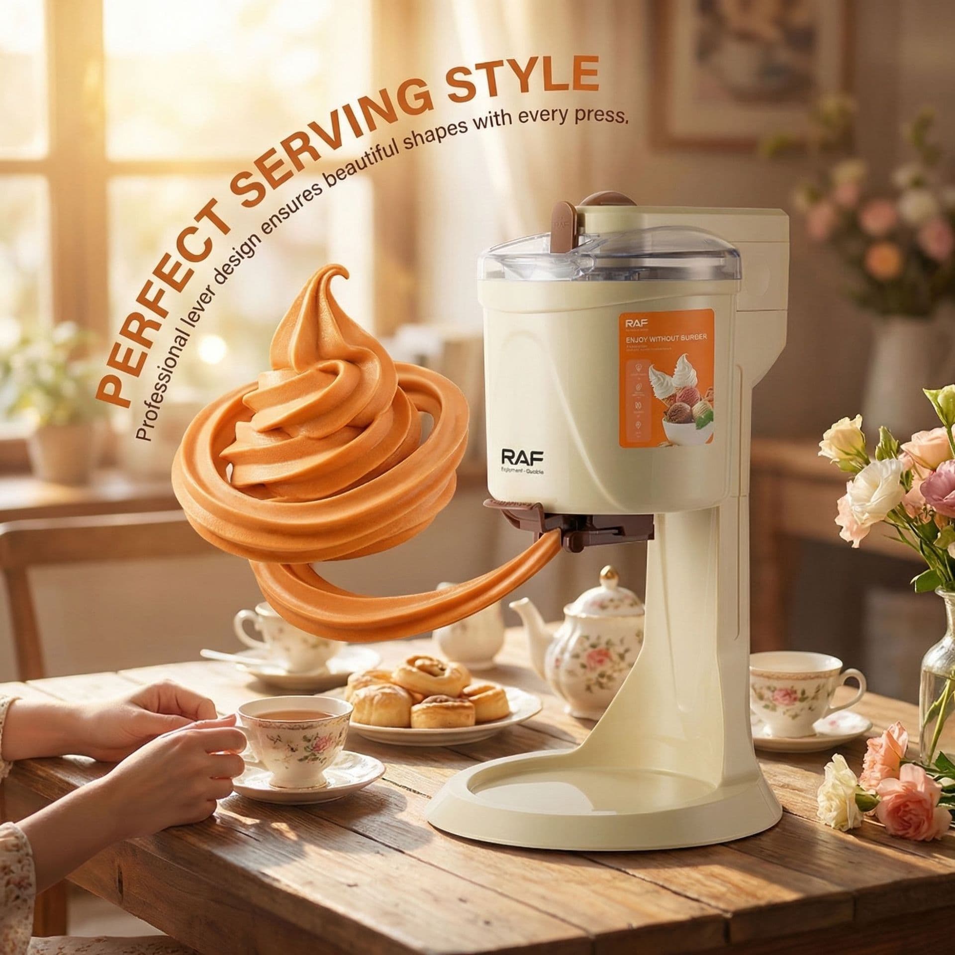 Cross-border EU Standard Home Ice Cream Machine Small Mini Homemade Ice Cream Maker Automatic Stirring DIY Yogurt Maker
