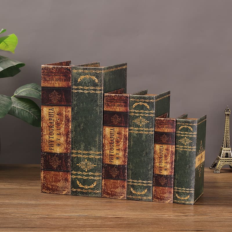 Vintage American Style Fake Book Prop Living Room Study Bedroom Showroom Model Book Storage Box Decorative Ornament