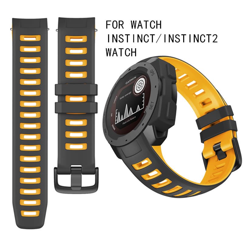 Silicone two-color watch strap suitable for Garmin Garmin Instinct/Instinct/2