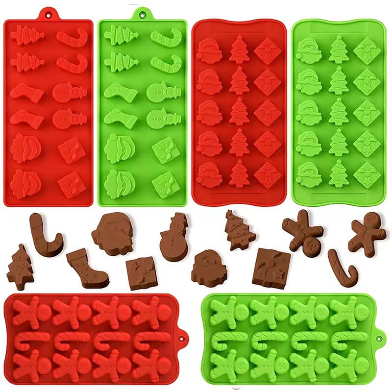 Christmas Cake Mold 6-Piece Baking Mold Chocolate Mold, Number Letter Silicone Mold 8-Piece Set