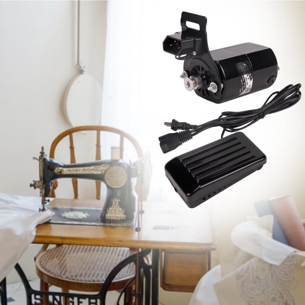 Household Vintage Sewing Machine Motor (Including Motor + Foot Pedal) Electric Small Motor 110V US Standard