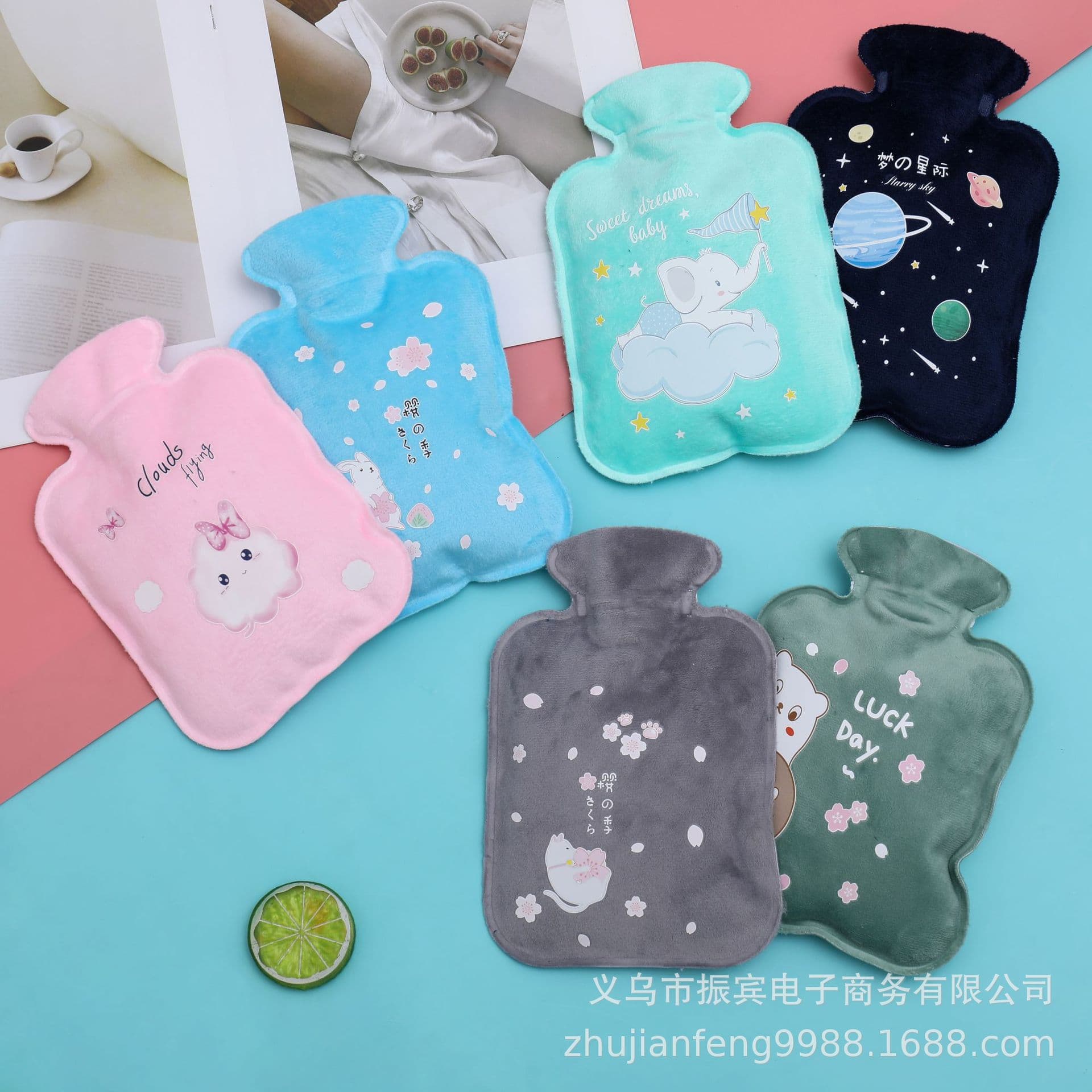 New Plush Filling Hot Water Bag Student Cartoon Explosion-Proof Warm Water Bag High-Density PVC Portable Warm Baby