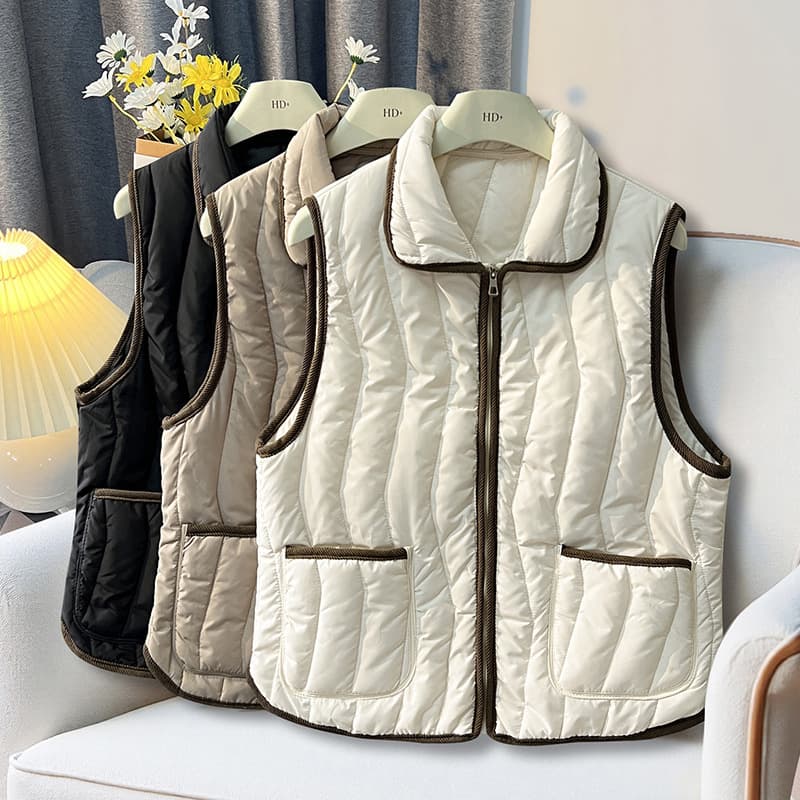 2025 Autumn/Winter New Loose Turn-Down Collar Thickened Jacket Vest, Versatile Mom Warm Sleeveless Jacket Autumn/Winter Casual Vest