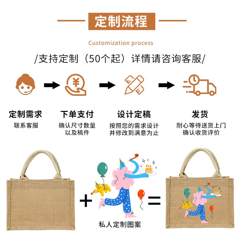 Burlap Bags In Stock Burlap Bags Wholesale Christmas Hand-Painted Burlap Bags Blank Handheld Jute Bags Burlap Tote Bags